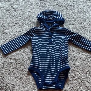 Carter's Navy and White Striped Bodysuit